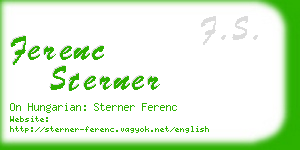 ferenc sterner business card